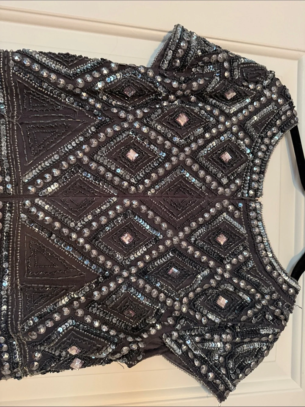 Adrianna Papell Grey Beaded Mini Dress - Picture 6 of 8